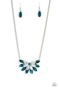 Paparazzi "Frosted Florescence" Blue Necklace & Earring Set Paparazzi Jewelry