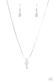 Paparazzi "LOVE-Locked" White Necklace & Earring Set Paparazzi Jewelry