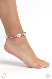 Paparazzi "Beachcomber Ballad" Pink Anklet Bracelet Paparazzi Jewelry