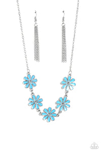 Paparazzi "Flora Fantasy" Blue Necklace & Earring Set Paparazzi Jewelry