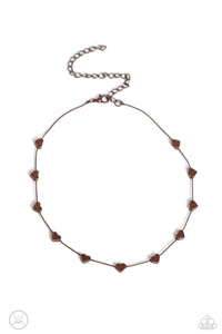 Paparazzi "Public Display of Affection" Copper Choker Necklace & Earring Set Paparazzi Jewelry