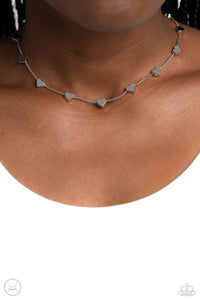 Paparazzi "Public Display of Affection" Silver Choker Necklace & Earring Set Paparazzi Jewelry