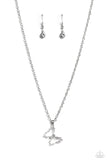 Paparazzi "Butterfly Lullaby" White Necklace & Earring Set Paparazzi Jewelry