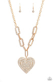 Paparazzi "Roadside Romance" Gold Necklace & Earring Set Paparazzi Jewelry