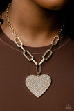 Paparazzi "Roadside Romance" Gold Necklace & Earring Set Paparazzi Jewelry