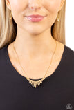 Paparazzi "Dramatic Diadem" Gold Necklace & Earring Set Paparazzi Jewelry