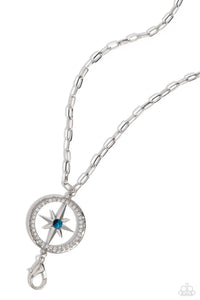 Paparazzi "Stellar Secret" Blue Lanyard Necklace & Earring Set Paparazzi Jewelry