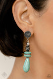 Paparazzi "Desert Fever" Blue Fashion Fix Post Earrings Paparazzi Jewelry