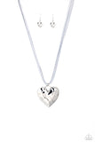 Paparazzi "Confident Courtship" Silver Necklace & Earring Set Paparazzi Jewelry