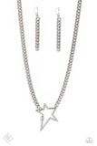 Paparazzi "Playful Popstar" Silver Fashion Fix Necklace & Earring Set Paparazzi Jewelry