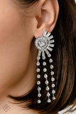 Paparazzi "Torrential Twinkle" White Fashion Fix Post Earrings Paparazzi Jewelry