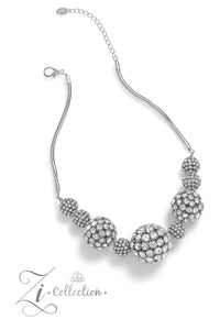 Paparazzi "Undaunted" White 2023 Zi Collection Necklace & Earring Set Paparazzi Jewelry