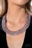 Paparazzi "Flirtatious" Pink 2023 Zi Collection Necklace & Earring Set Paparazzi Jewelry