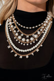 Paparazzi "Aristocratic" Gold 2023 Zi Collection Necklace & Earring Set Paparazzi Jewelry