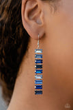 Paparazzi "Superbly Stacked" Blue Fashion Fix Earrings Paparazzi Jewelry
