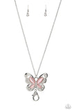 Paparazzi "Wings Of Whimsy" Pink Lanyard Necklace & Earring Set Paparazzi Jewelry