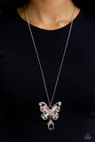 Paparazzi "Wings Of Whimsy" Pink Lanyard Necklace & Earring Set Paparazzi Jewelry