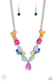 Paparazzi "Puzzled Production" Multi Fashion Fix Necklace & Earring Set Paparazzi Jewelry