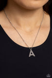 Paparazzi "Leave Your Initials" Silver A Necklace & Earring Set Paparazzi Jewelry