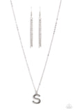 Paparazzi "Leave Your Initials" Silver S Necklace & Earring Set Paparazzi Jewelry