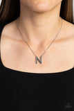 Paparazzi "Leave Your Initials" Silver N Necklace & Earring Set Paparazzi Jewelry