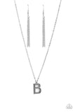 Paparazzi "Leave Your Initials" Silver B Necklace & Earring Set Paparazzi Jewelry