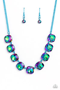 Paparazzi "Combustible Command" Blue Necklace & Earring Set Paparazzi Jewelry