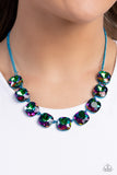 Paparazzi "Combustible Command" Blue Necklace & Earring Set Paparazzi Jewelry