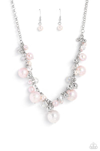 Paparazzi "Scratched Shimmer" Pink Necklace & Earring Set Paparazzi Jewelry