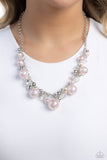 Paparazzi "Scratched Shimmer" Pink Necklace & Earring Set Paparazzi Jewelry