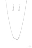 Paparazzi "INITIALLY Yours" L  - White Necklace & Earring Set Paparazzi Jewelry