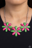 Paparazzi "Bodacious Bouquet" Green Necklace & Earring Set Paparazzi Jewelry