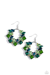 Paparazzi "Wreathed in Watercolors" Green Earrings Paparazzi Jewelry