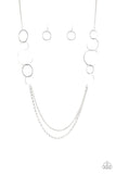Paparazzi VINTAGE VAULT "Ring in the Radiance" Silver Necklace & Earring Set Paparazzi Jewelry