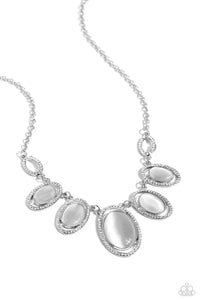 Paparazzi "A BEAM Come True" White Necklace & Earring Set Paparazzi Jewelry