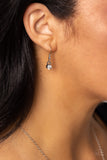 Paparazzi "INITIALLY Yours" E - White Necklace & Earring Set Paparazzi Jewelry