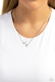 Paparazzi "INITIALLY Yours" T - White Necklace & Earring Set Paparazzi Jewelry