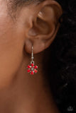 Paparazzi "Floral Fever" Red Necklace & Earring Set Paparazzi Jewelry