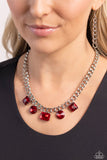 Paparazzi "Alternating Audacity" Red Necklace & Earring Set Paparazzi Jewelry