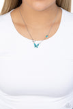Paparazzi "Cant BUTTERFLY Me Love" Blue Necklace & Earring Set Paparazzi Jewelry