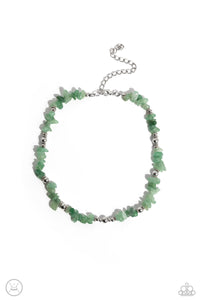 Paparazzi "Carved Confidence" Green Choker Necklace & Earring Set Paparazzi Jewelry