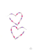 Paparazzi "Striped Sweethearts" Pink Post Earrings Paparazzi Jewelry