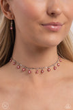 Paparazzi "Delicate Display" Red Choker Necklace & Earring Set Paparazzi Jewelry