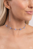 Paparazzi "FLYING in Wait" Blue Choker Necklace & Earring Set Paparazzi Jewelry