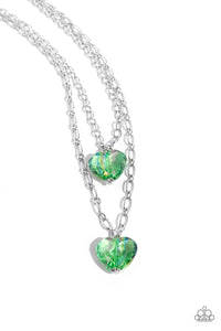 Paparazzi "Layered Love" Green Necklace & Earring Set Paparazzi Jewelry