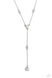Paparazzi "Lavish Lariat" White Necklace & Earring Set Paparazzi Jewelry