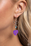 Paparazzi "BOW Away Zone" Purple Earrings Paparazzi Jewelry