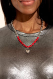 Paparazzi "Locked Down" Red Necklace & Earring Set Paparazzi Jewelry