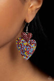 Paparazzi "Flirting Flourish" Red Earrings Paparazzi Jewelry