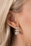 Paparazzi "White Collar Wardrobe" Gold Post Earrings Paparazzi Jewelry